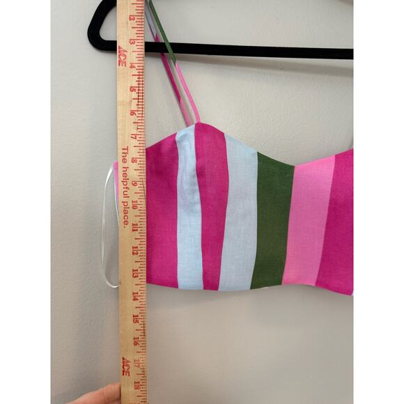 NWT Zara Resortwear Beachy Tropical Linen Cotton Stripe Skirt Bustier Set M - Picture 12 of 16